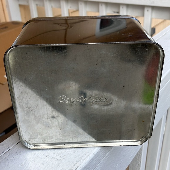 Beauty Ware by Lincoln Chrome Tea Cannister w. Lid 6.15x4.5x5" - Picture 10 of 17